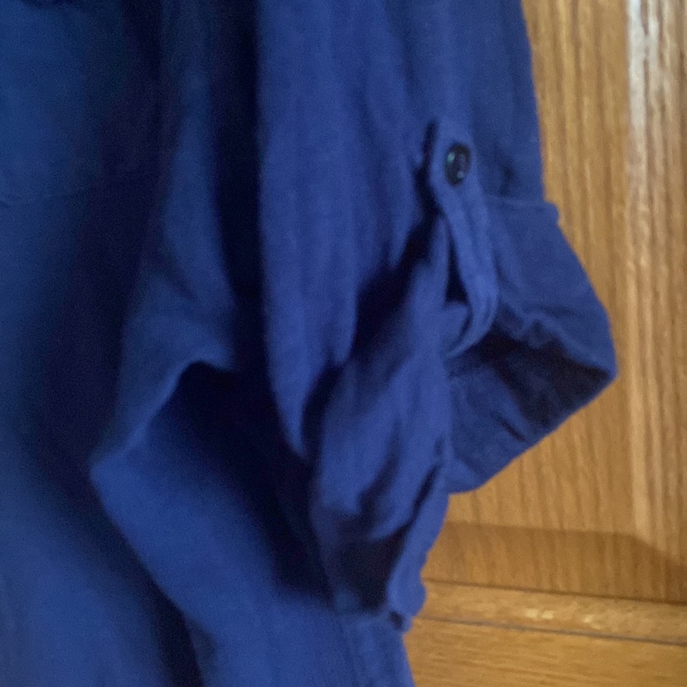 French Laundry Blue Oversized Button Down Shirt - Picture 2 of 5